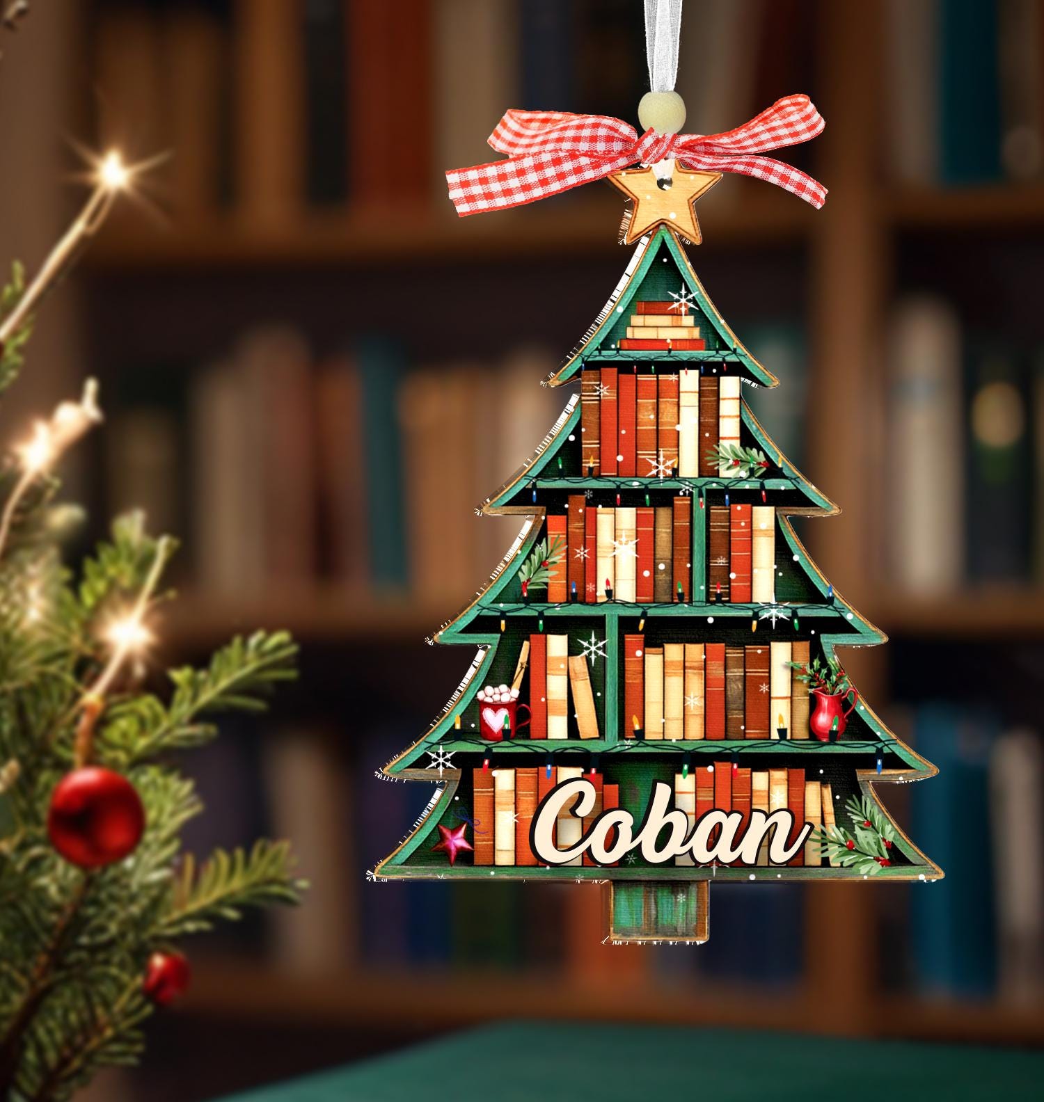Regalo per amanti dei libri, ornamento a forma di libro, regalo a forma di libro, regalo per amanti dei libri, regalo per bibliotecari, albero di libr