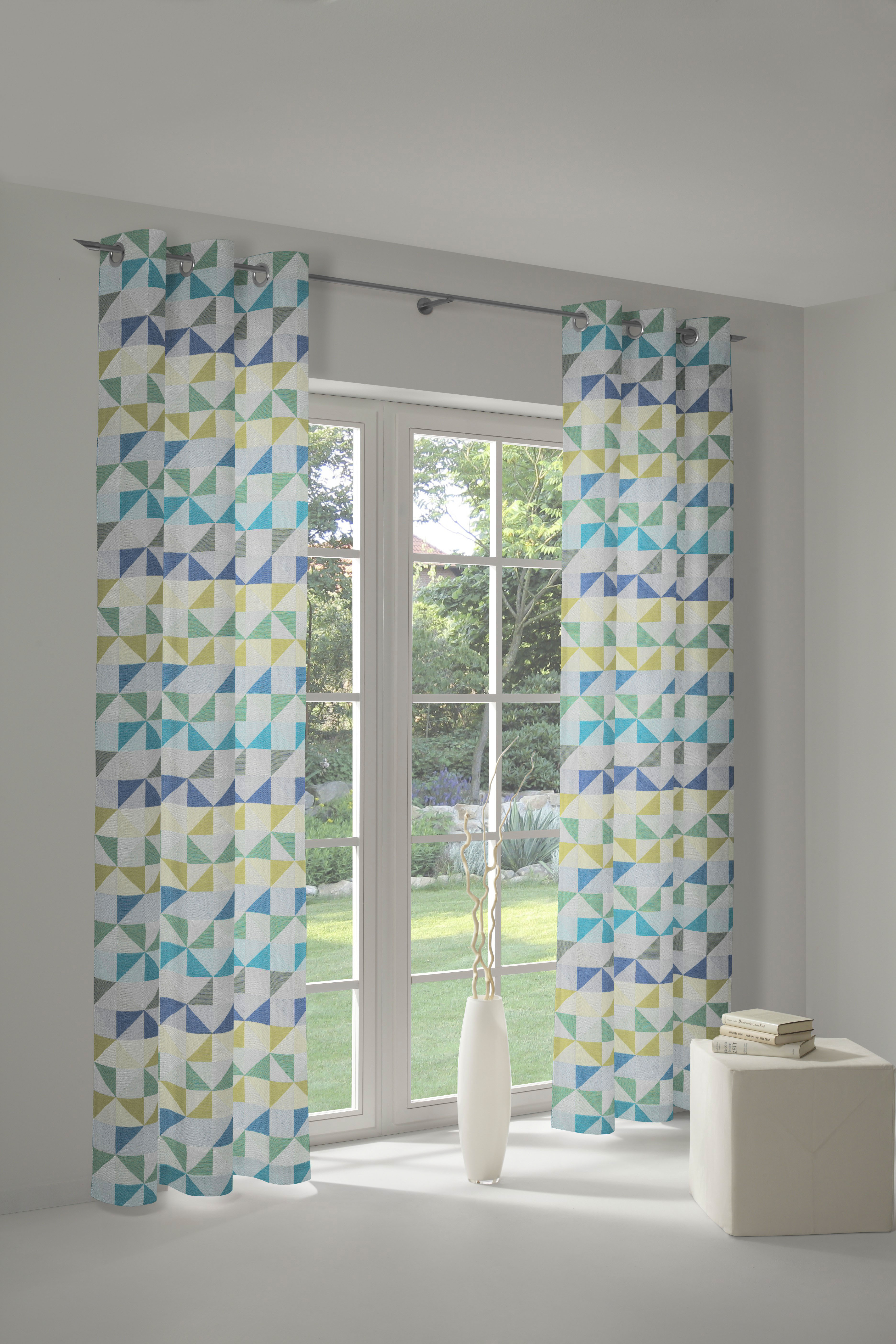 Vorhang WIRTH "Berlare", blau, B:132cm H:175cm, Baumwolle, Polyester, Gardinen, nach Maß Image