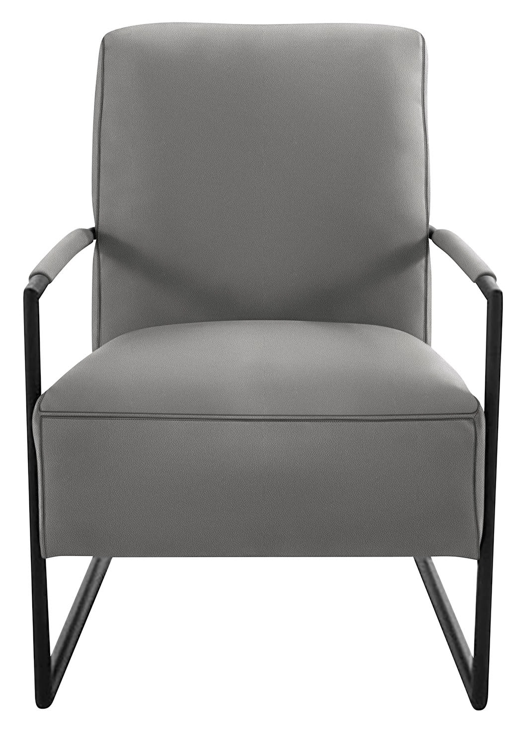 Cocktailsessel K+W KOMFORT & WOHNEN, grau, B:62cm H:77cm T:83cm, Sessel, Cocktailsessel, mit bezogenen Armlehnen, Gestell in Metall schwarz Struktur