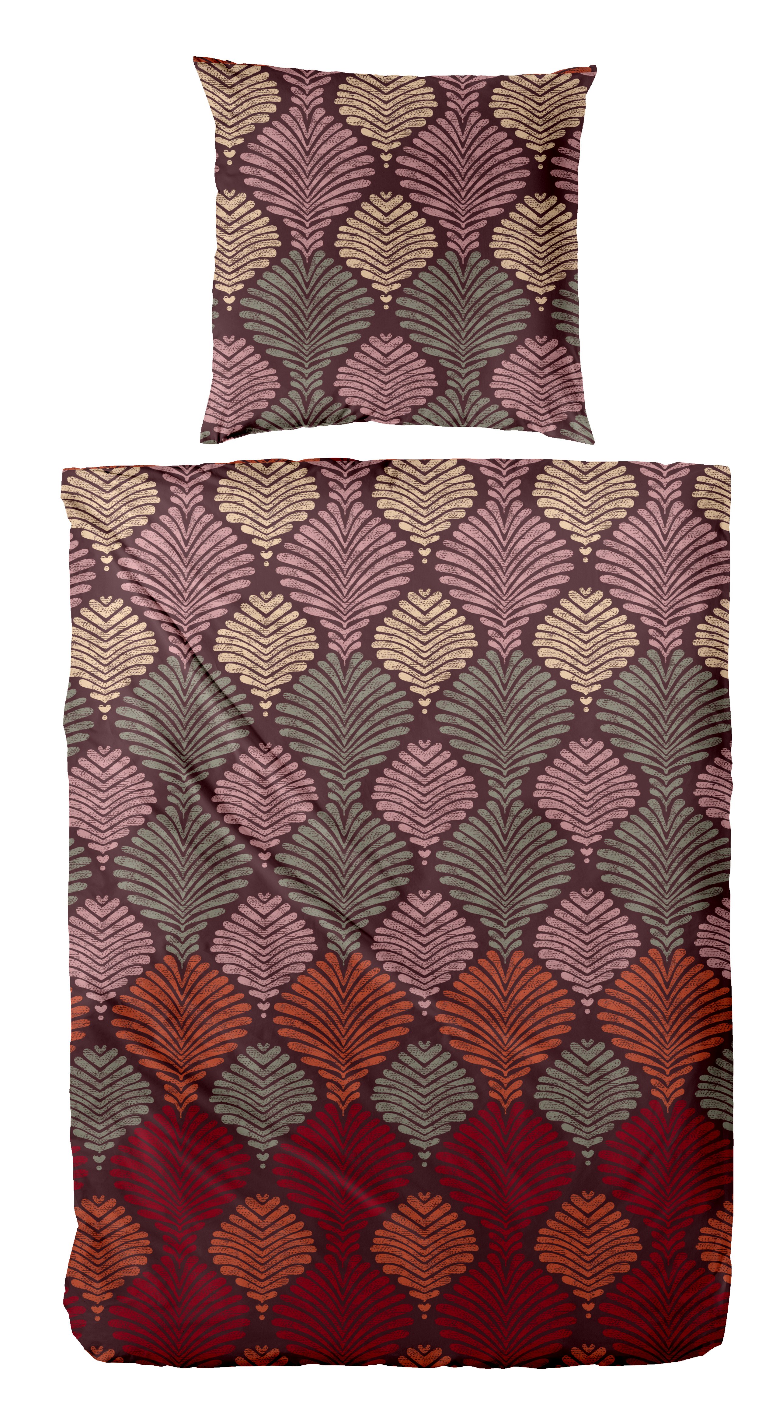 Bettwäsche PRIMERA "Edelflanell-Bettwäsche Marakesh", rot, B/L: 135cm x 200cm, 1 Stk., 1 Stk., Edel-Köper-Flanell, B/L: 80cm x 80cm, 2 Stk., Edel-Köper-Flanell, Obermaterial: 100% Baumwolle, Bettwäsche, mit orientalischem Flair Image
