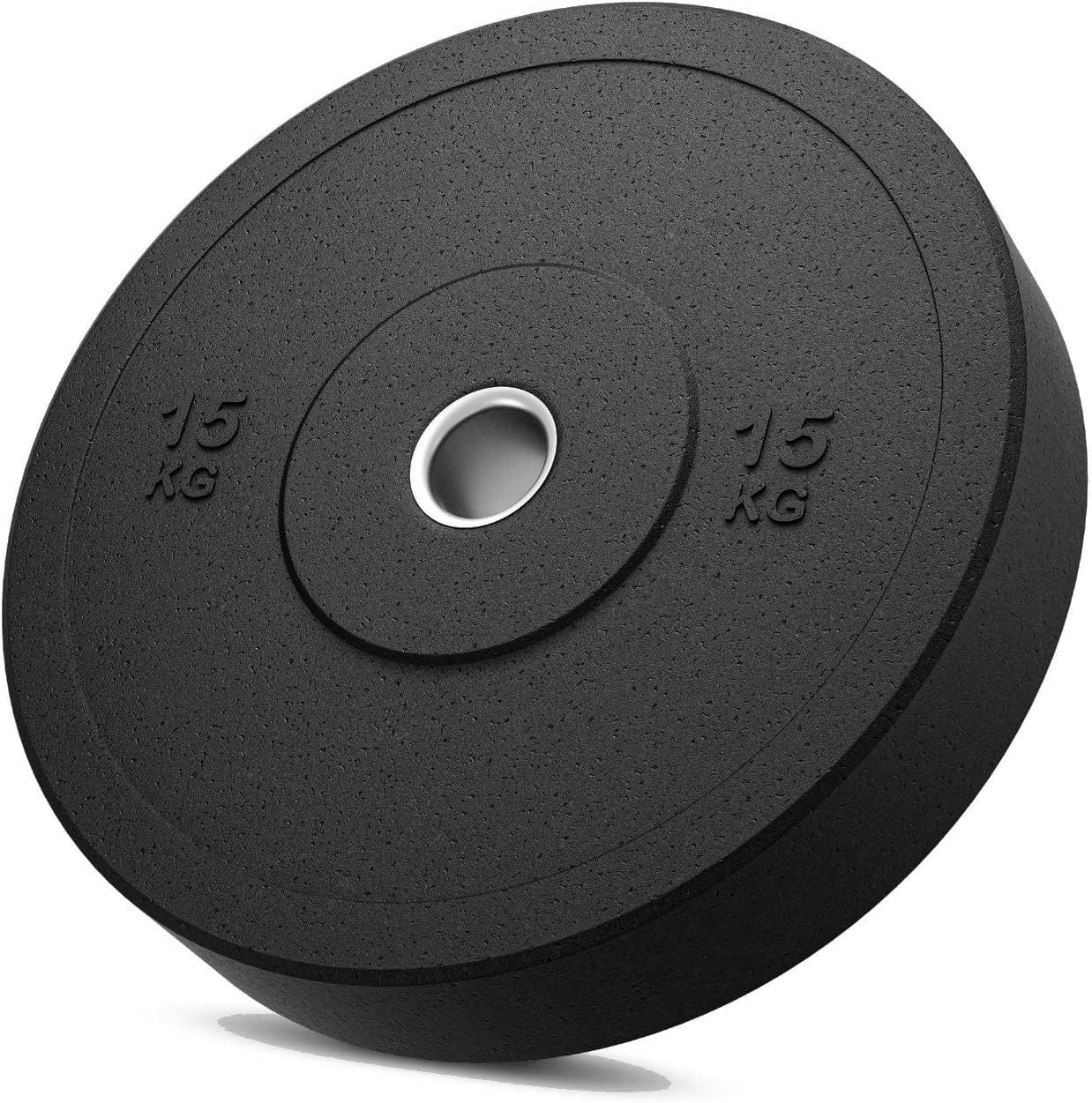 FFitness Disco Gommato da 15 Kg per Bilanciere Olimpionico Foro 51mm F