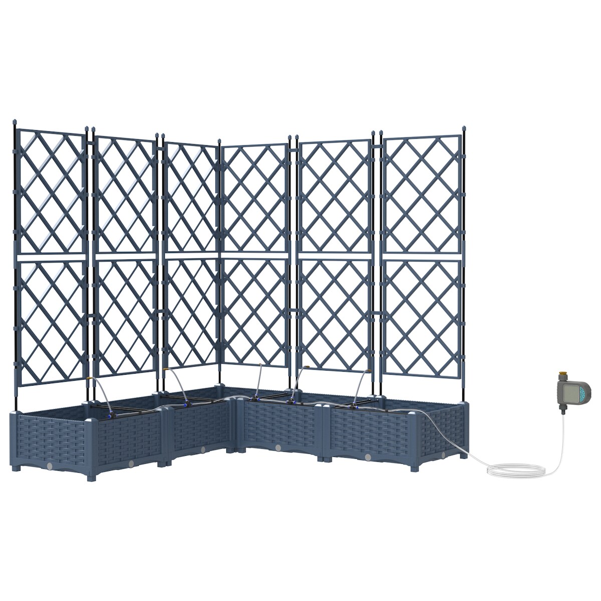 vidaXL Gartenpflanzer Grau 120 x 120 x 126 cm Stahl Image