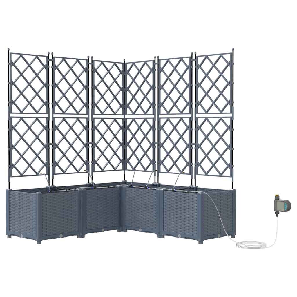 vidaXL Gartenpflanzer Hellgrau 120 x 120 x 142 cm Stahl Image