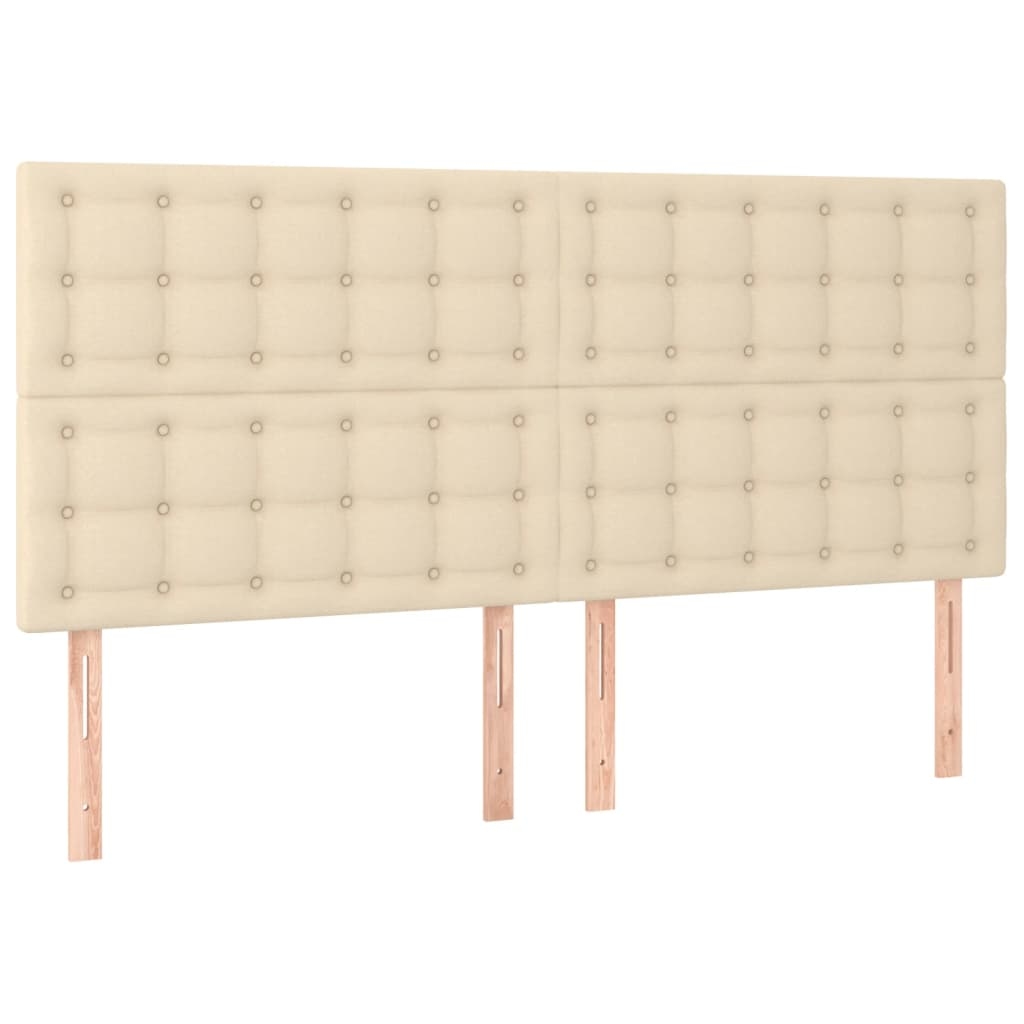vidaXL Kopfteil Creme 180x5x118/128 cm Stoff Image