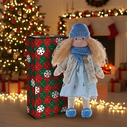 Handgemachte Waldorf-Puppe Baby-Mädchen mit bequemer Kleidung - 30 cm weiche Plüschpuppe mit Geschenkbox für Kleinkinder Ideale Weihnachtsgeschenke für Enkelkinder Mädchen Image