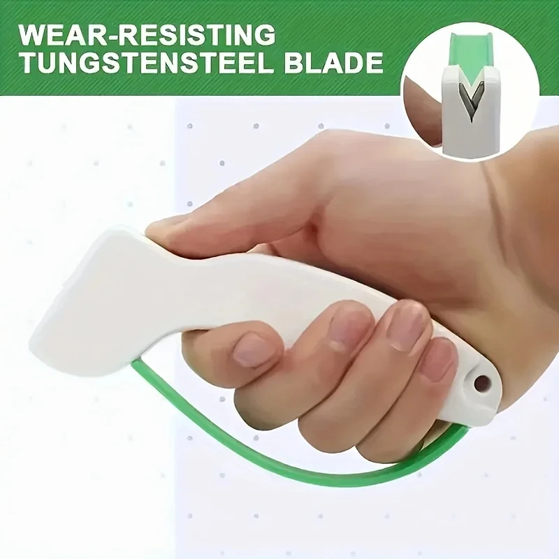1 x Messerschärfer aus Wolframstahl – manuelles PVC-Werkzeug für Taschen-, gezahnte Messer, Äxte und Säbel – Wiederherstellung und Reparatur von Klingen Image