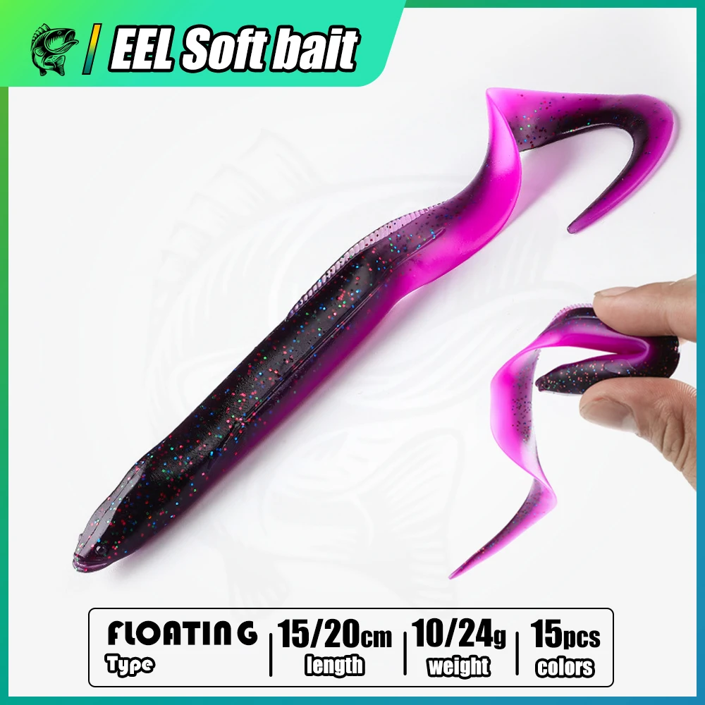 2025 nuova Anguilla Esche Morbide 20 cm 15 cm 10 g 24 g Esche Artificiali Verme da Pesca Silicone Bass Pike Minnow Swimbait Jigging Esche di Plastica