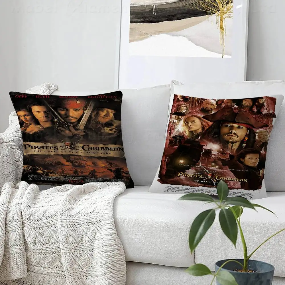 Klassisches Filmplakat Fluch der Karibik Kissenbezug Polyester Sofakissen Kissen Dekokissen Heimdekoration Kissenbezug Image