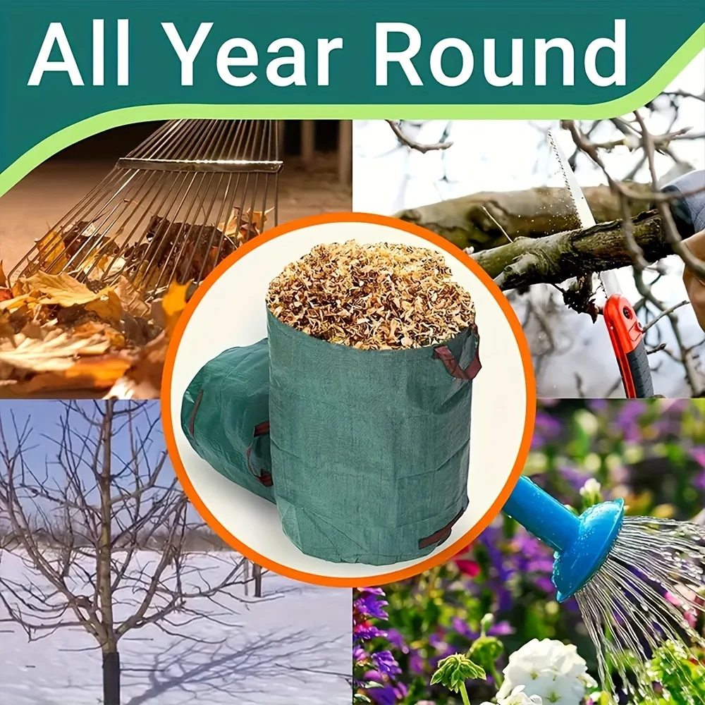 Robuste PP-Gartenabfallbeutel – wiederverwendbare Gartenabfallbeutel mit Industriestoff und Griffen für die Pflanzen- und Blattsammlung Image