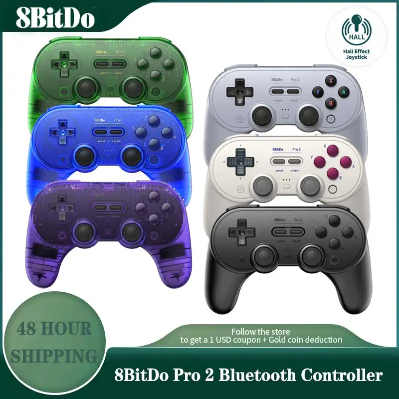 8 Bitdo Pro 2 Bluetooth-Gamepad-Steuerung mit Halle für Switch PC macOS Android Steam Raspberry Pi Nintendo Switch Game Controller Image