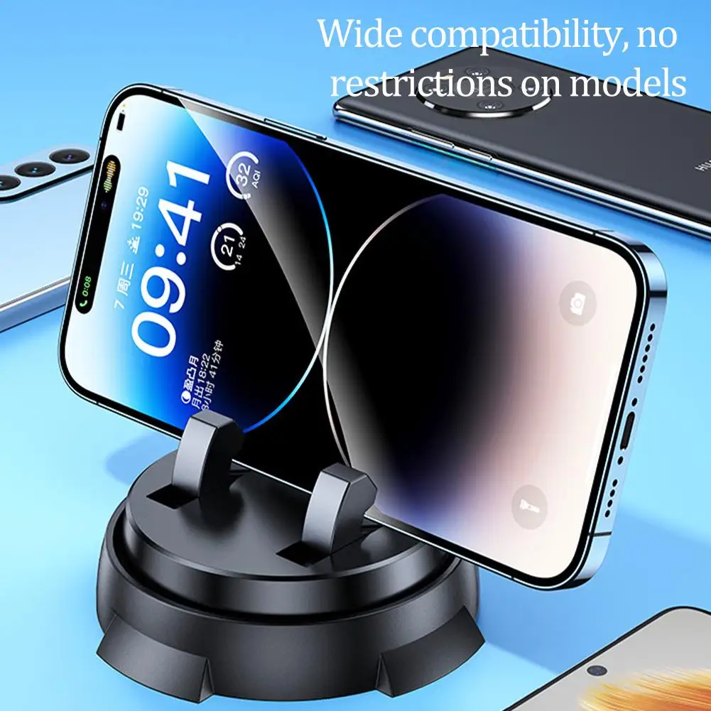 Dashboard Car Phone Holder 360° Rotation Universal Car Phone Mount With Non-Slip Silicone Replacement Tools For Smartphone