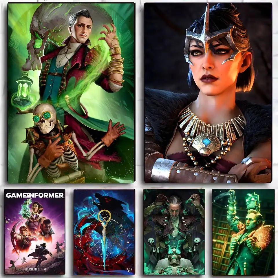 D-Dragon Age The Veilguard Poster Selbstklebende Kunst Wasserfester Papieraufkleber Kaffeehaus Bar Wohnheim Zimmer Wanddekoration Image