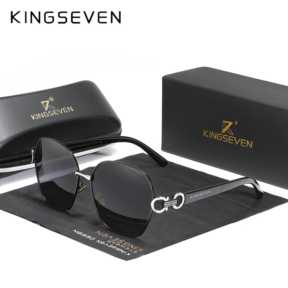 KINGSEVEN Marke Neue 2023 Vintage Schmetterling Sonnenbrille Frauen Retro Doppel Ring Design Gradienten Quadrat Sonnenbrille Weibliche UV400 Image