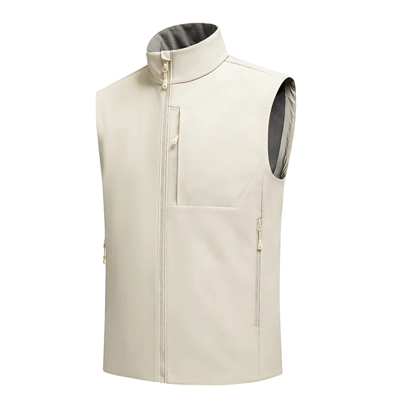 Softshell-Weste, Herbst und Winter, Outdoor, hochwertig, modisch, lässig, einfarbig, vielseitig, warm, trendiger Mantel, Gelb/L-Größe