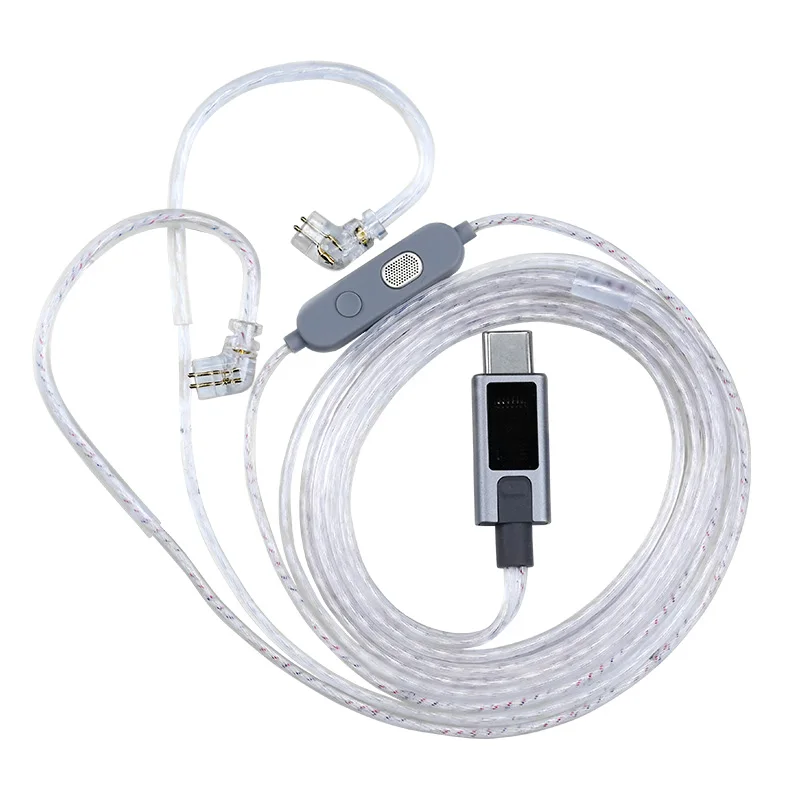 KZ M2 Kopfhörerkabel OFC versilbert DAC Typ C Dual-Mic verbesserter Draht USB C 3,5 mm Kabel für KZ Castor ZSNPRO EDX PRO Image