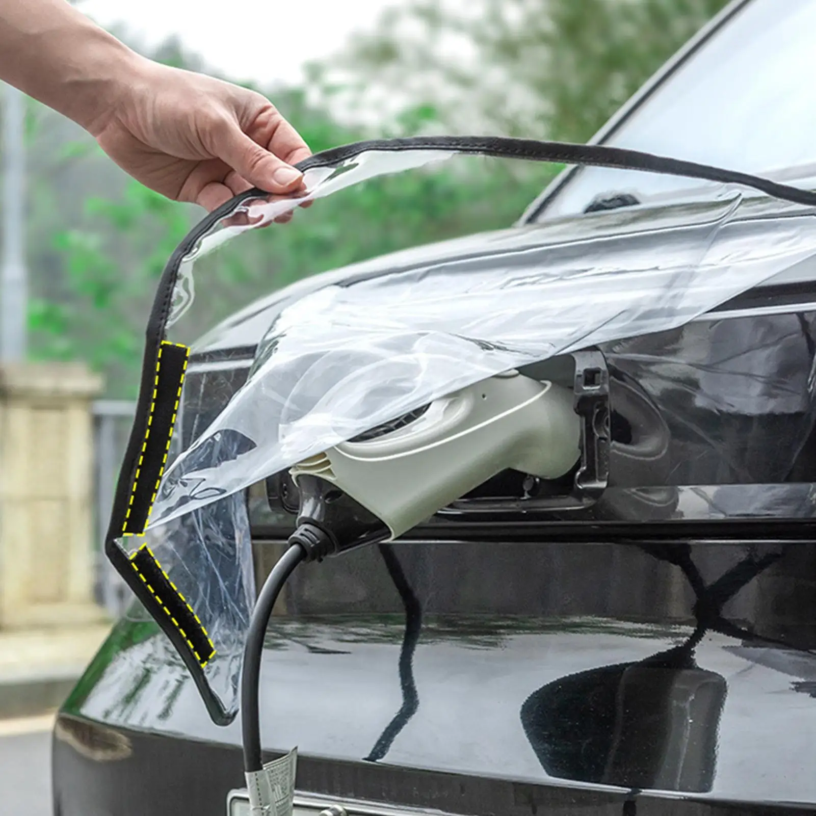 Autoabdeckung für EV-Ladegerät, magnetisch, transparent, für Elektrofahrzeuge, Auto-Ladeanschlussabdeckungen, Schutzhülle für den Ladeanschluss Image
