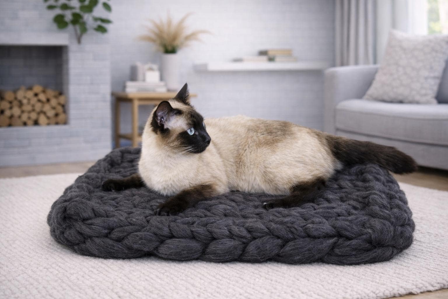 Letto per gatti grosso, letto per animali domestici in lana, letto per cani, letto per cani grosso gatto, letto per animali Color Blue