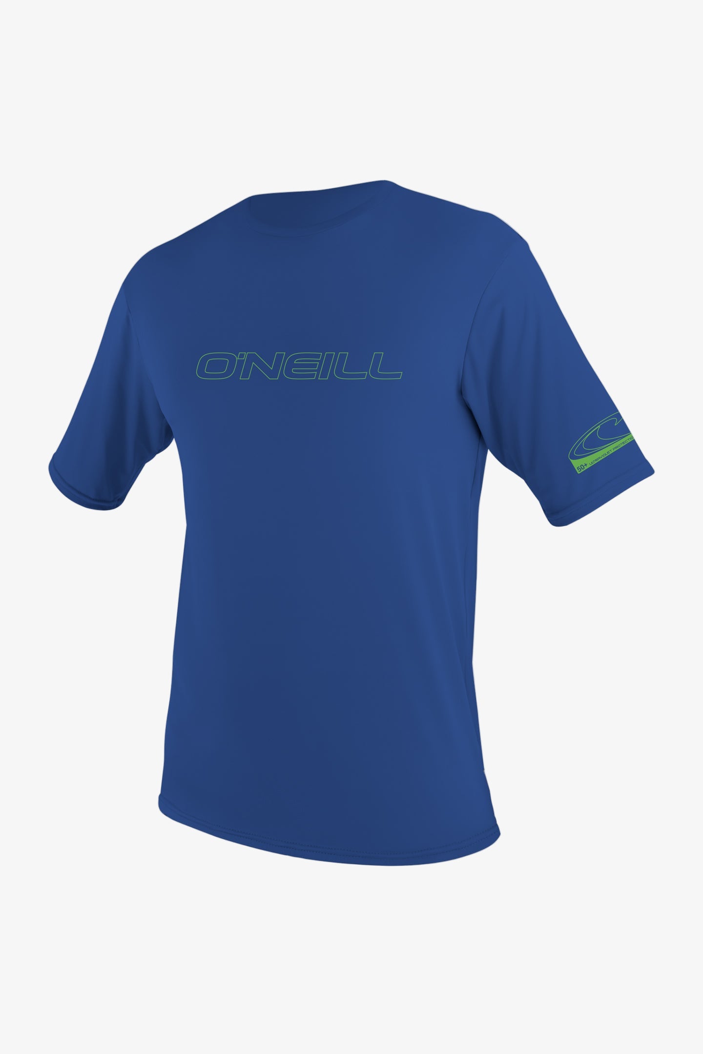 O'Neill Youth Basic Skins 50+ Short Sleeves Sun Shirt in Pacific, Size 6, Polyester/Spandex