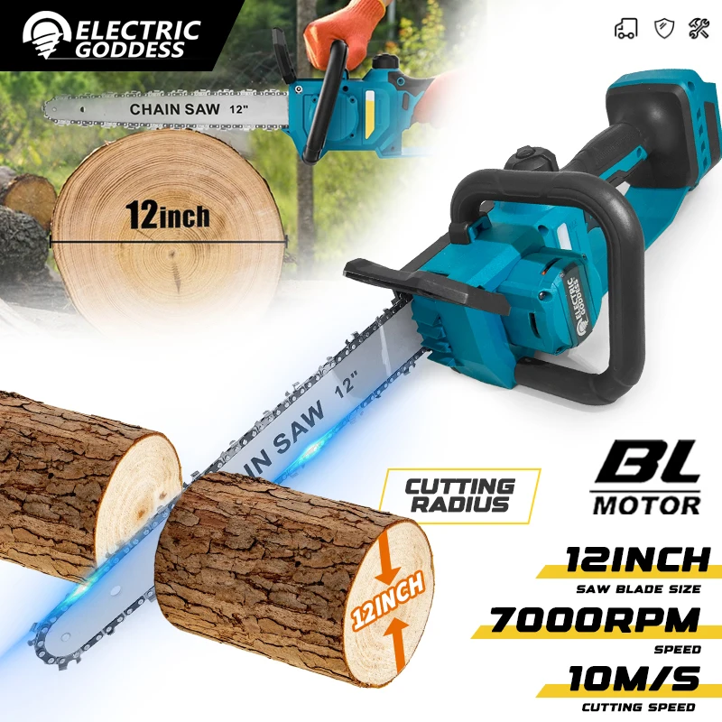 Electric Goddess Electric Saw Cordless Electric Chainsaw Garden Cutting Loppers Wood Cutting Tool For makita 21V battery Pin