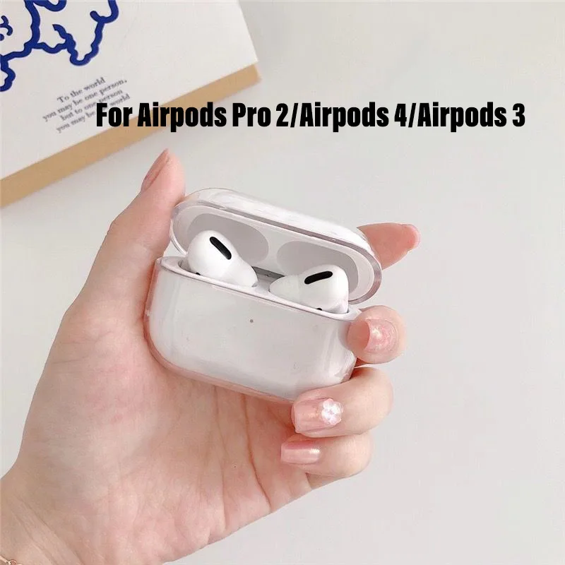 PC-Kopfhörerhüllen für Airpods 4/Airpods 3 Hülle Kopfhörer Schutzhülle transparente Hülle Airpods Pro 2 Airpods-Abdeckungen 1–2 Stück Image