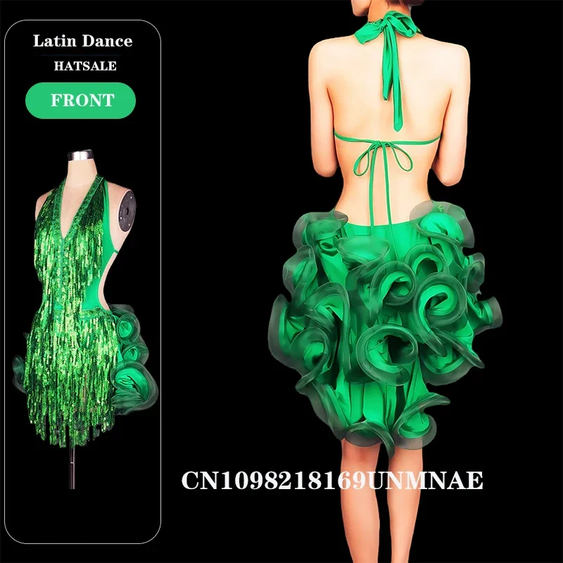 Donne Samba Latina Vestito da ballo latino Xxl Concorso Nappe Abiti da salsa in sala da ballo Rumba Costumi di danza Personalizzabili