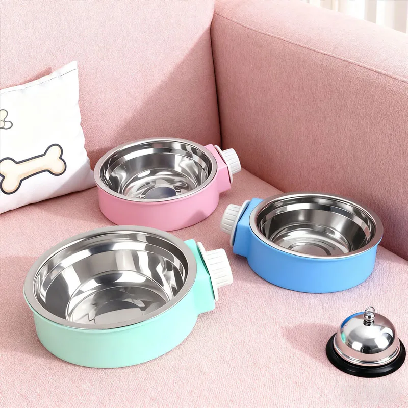 Fournitures pour chiens de compagnie Cage suspendue fixe bol pour chien bol pour chat bol de nourriture bol de nourriture pour chat en acier inoxydable bol simple bol suspendu bol à boire