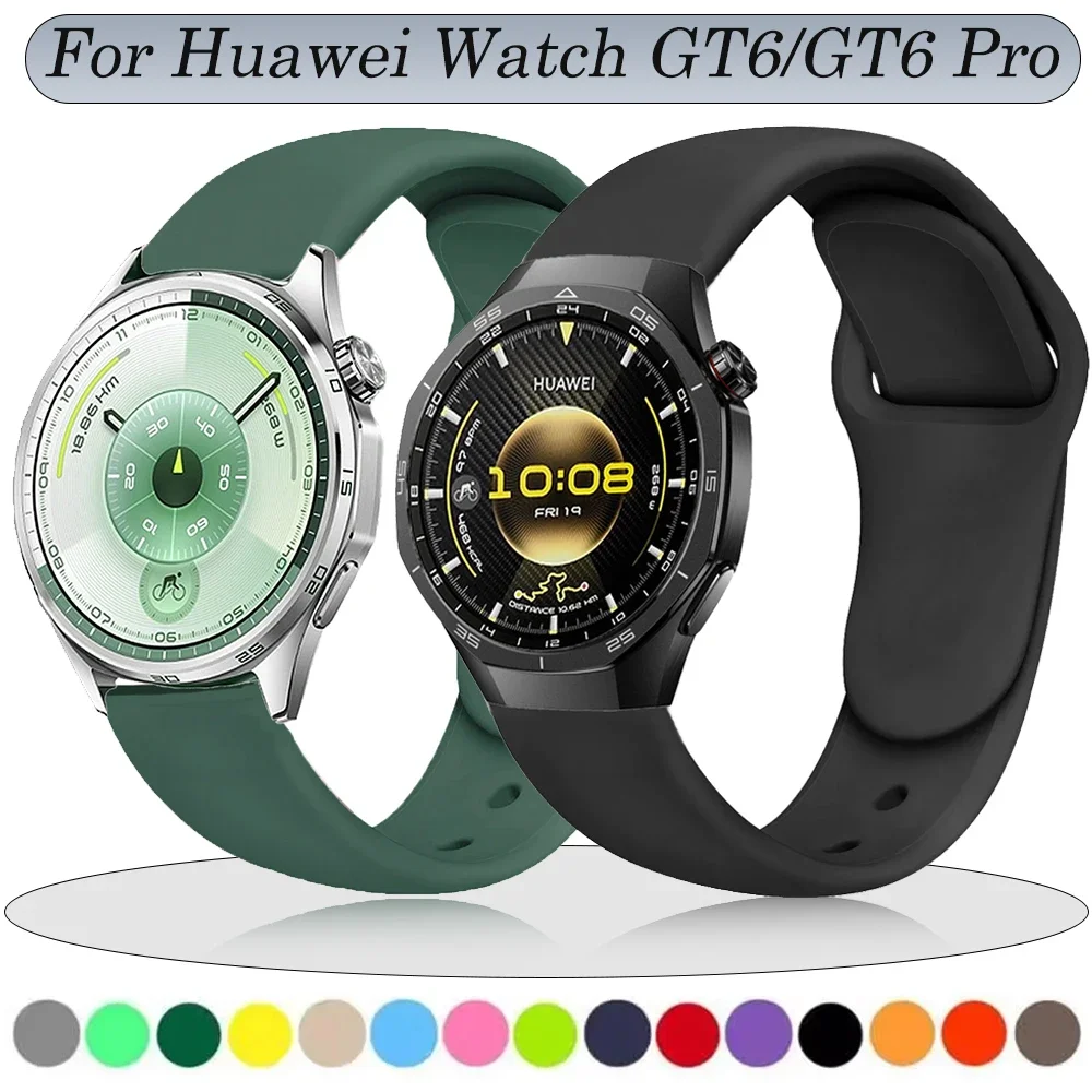 20mm 22mm Silikonarmband für Huawei Watch 5/GT6/GT5/GT4 46mm Weiches Armband Armband Huawei GT6/5 Pro 46mm Samsung Watch 7 6 5 4 Image