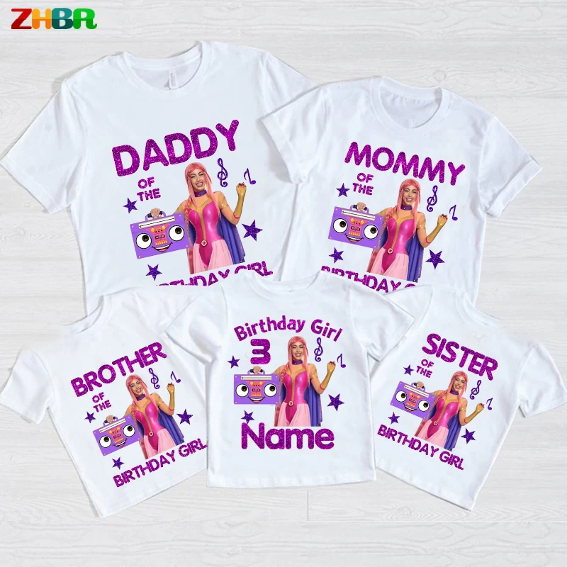 Luli Pampin Famiglia Compleanno Vacanza T-shirt Compleanno Ragazza Camicie Abiti coordinati Nome personalizzato Camicia da festa per ragazze Abbigliamento