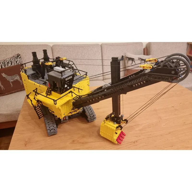 MOC-106879 Gelb Fracht Bagger Transporter Bausteine Modell 3170 Teile MOC Kreative Jungen Kinder Geburtstag Bausteine Spielzeug Image