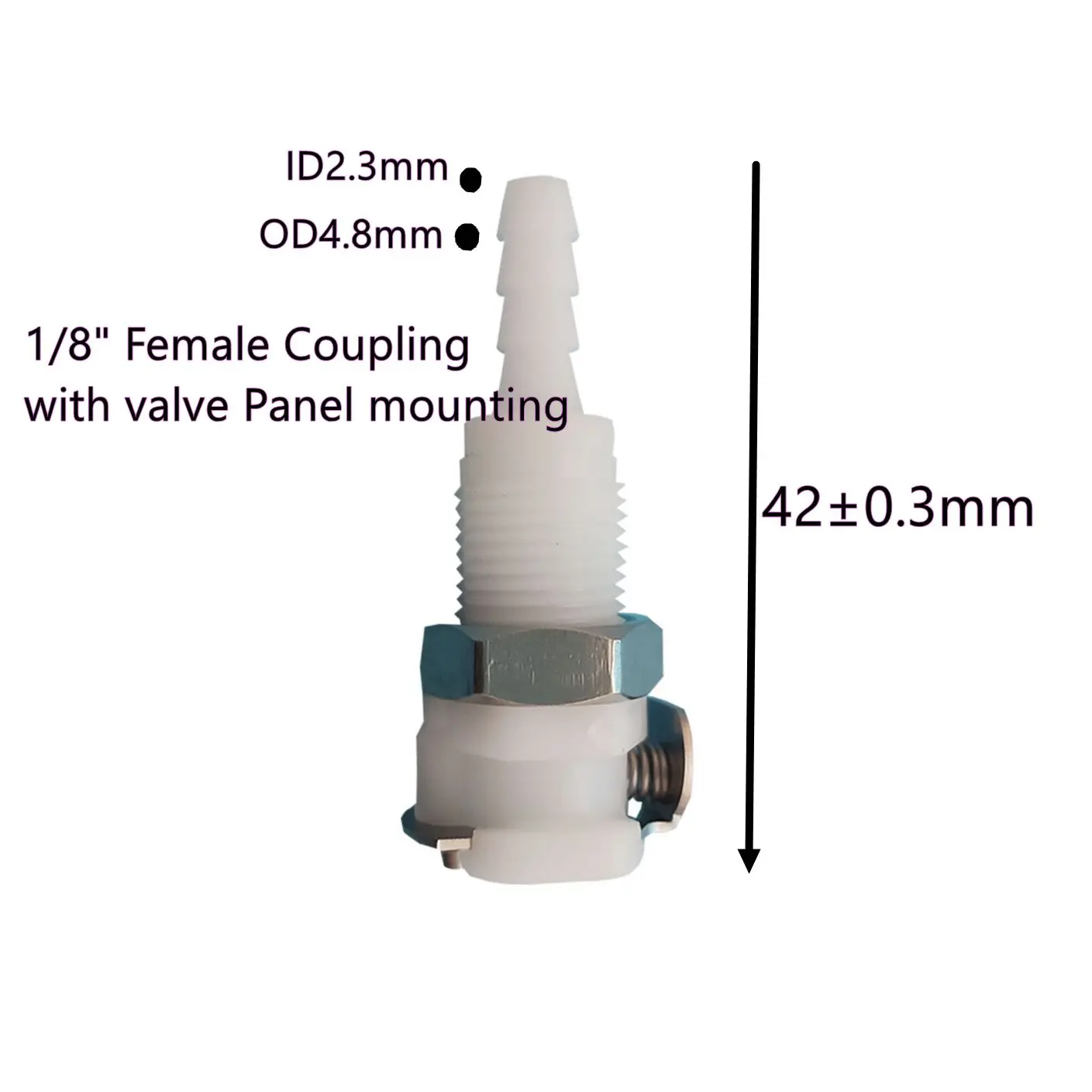 1/8" 3/16" 1/4" Kunststoff-Schnellverbinder, männlich und weiblich, Schalttafelmontage, Kupplung, Verbindungsschlauch, kleiner Öffnungsanschluss, XinOzone Image
