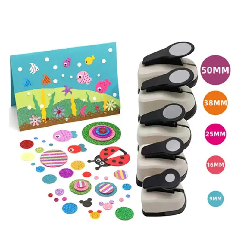 2025 Neues praktisches Prägegerät 9/16/25/38/50 mm Kinder-Bildungsmaschine Bürohandbuch DIY-Papierschneider Image