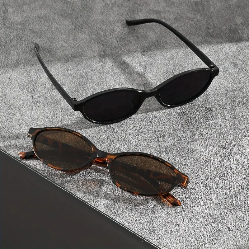 1 Paar modische Herren- und Damenbrillen im Y2K-Stil mit klassischem ovalem Rahmen sind perfekt für die Freizeitfotografie Image