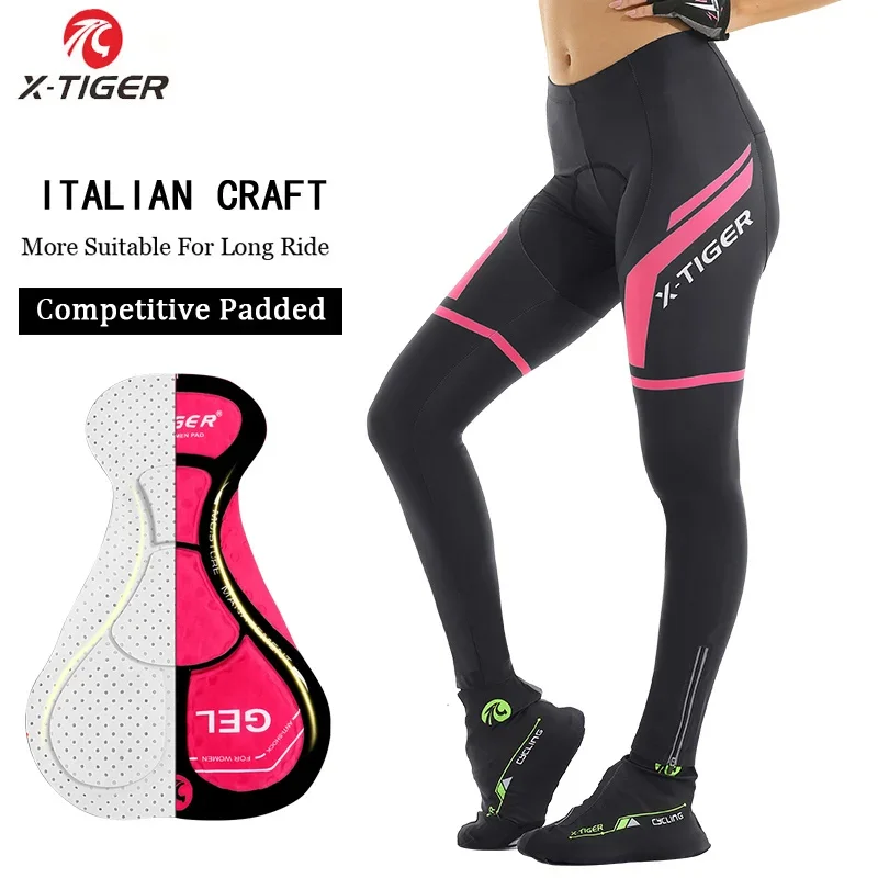 X-TIGER cuissard à bretelles pour femme pantalon de vélo de route collants de sport vtt hiver cyclisme pantalon thermique vêtements de sport de cyclisme