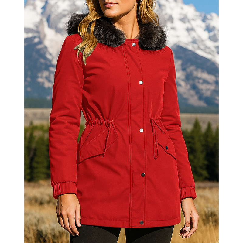 Women's Hiking Jacket Fleece Jacket Winter Coat Thermal Jacket Winter Autumn / Fall Outdoor Thermal Warm Top Black Army Green Red Navy Blue Black White