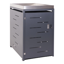 PROREGAL 1er-Mülltonnenverkleidung HxBxT 125x69x84cm 80-240 Liter Mülltonnenbox Pflanzkasten Edelstahl-Metall Image