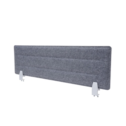 PROREGAL Tischtrennwand HxBxT 30x100x1cm Schallschutz Stoff/Textil mit Prägung Grau Büro-Sichtschutz Schreibtisch Pinnwand Image