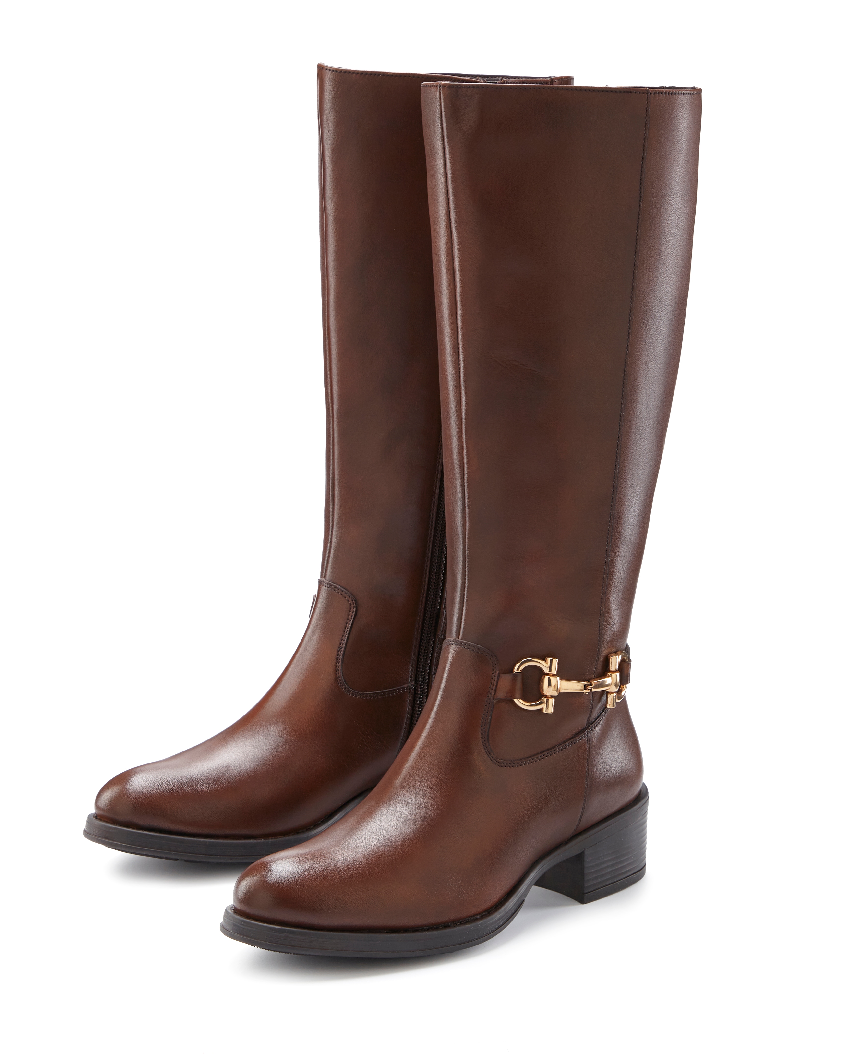 Stiefel LASCANA "Stiefelette", Damen, Gr. 39, braun, Obermaterial: 100% Rindsleder. Decksohle: 100% Schafsleder. Futter: 100% Textilmaterial. Laufsohle: 100% Synthetik, unifarben, Schuhe Stiefel, aus Leder mit Langschaft