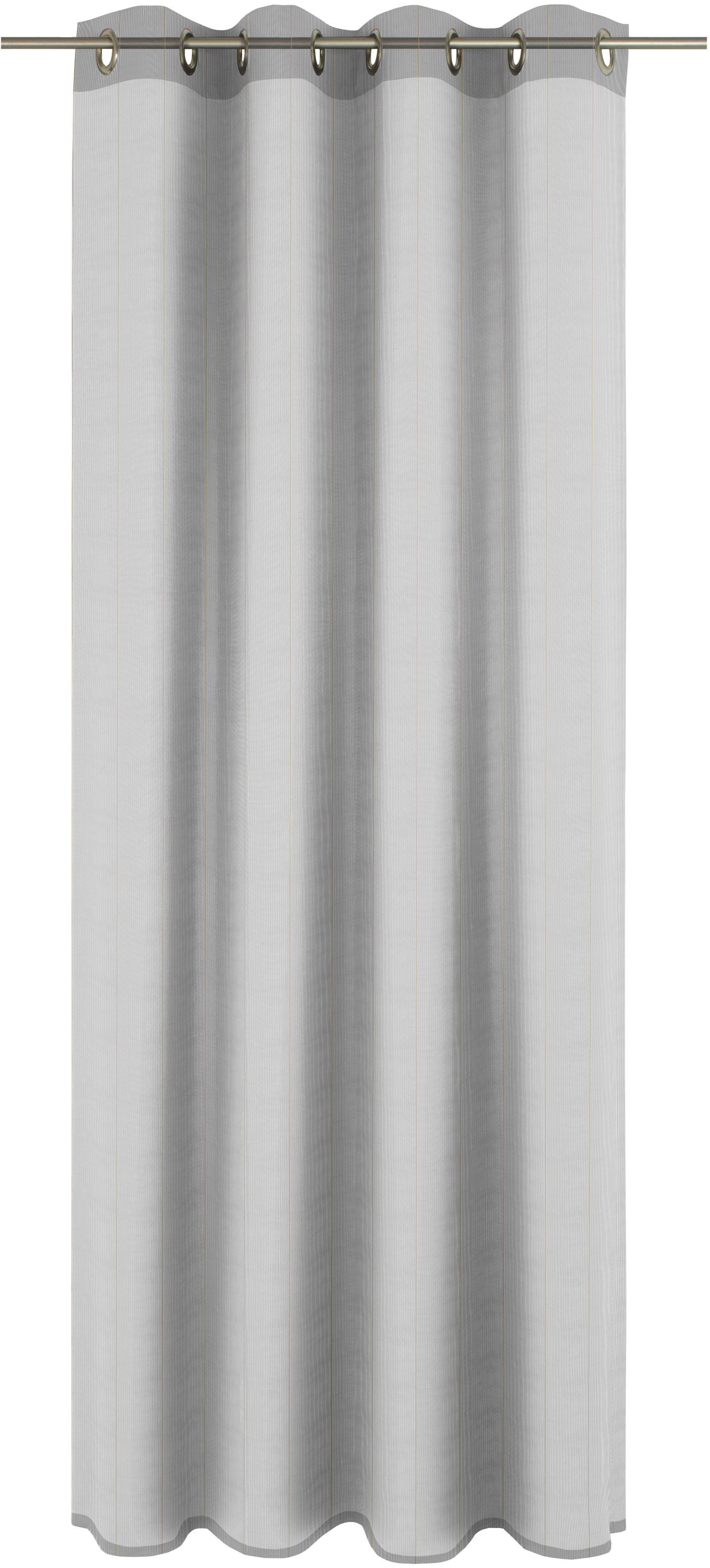 Gardine WIRTH "Chiara" Gr. 14, grau (grau, goldfarben), B:600cm H:175cm, Jacquard, Polyester, Gardinen Image