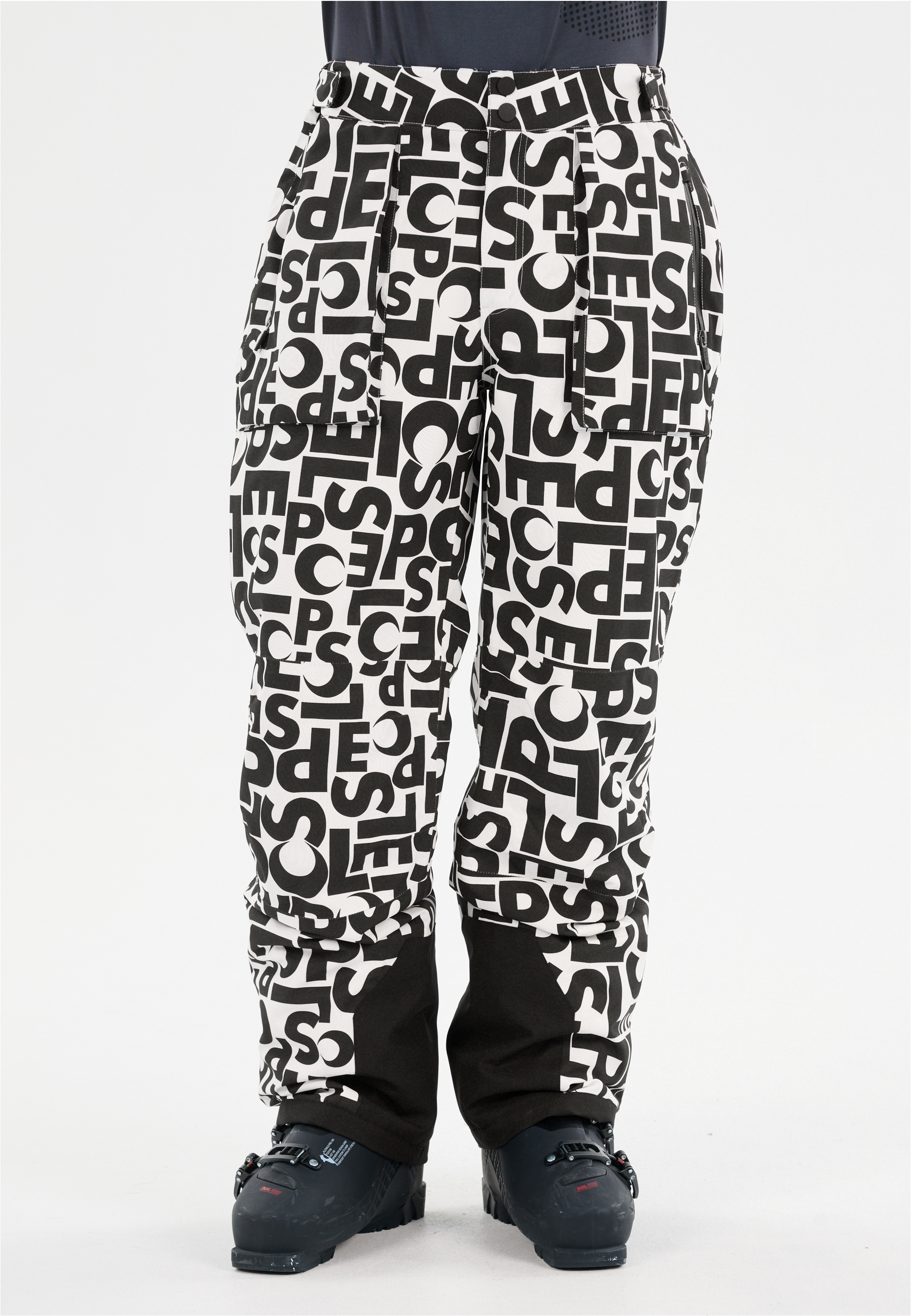 Skihose SLOPE "Killy", Herren, Gr. XS, US-Größen, weiß, schwarz, 100% Polyester, bedruckt, lang, Hosen Skihose, mit wasserdichter Membran und getapten Nähten