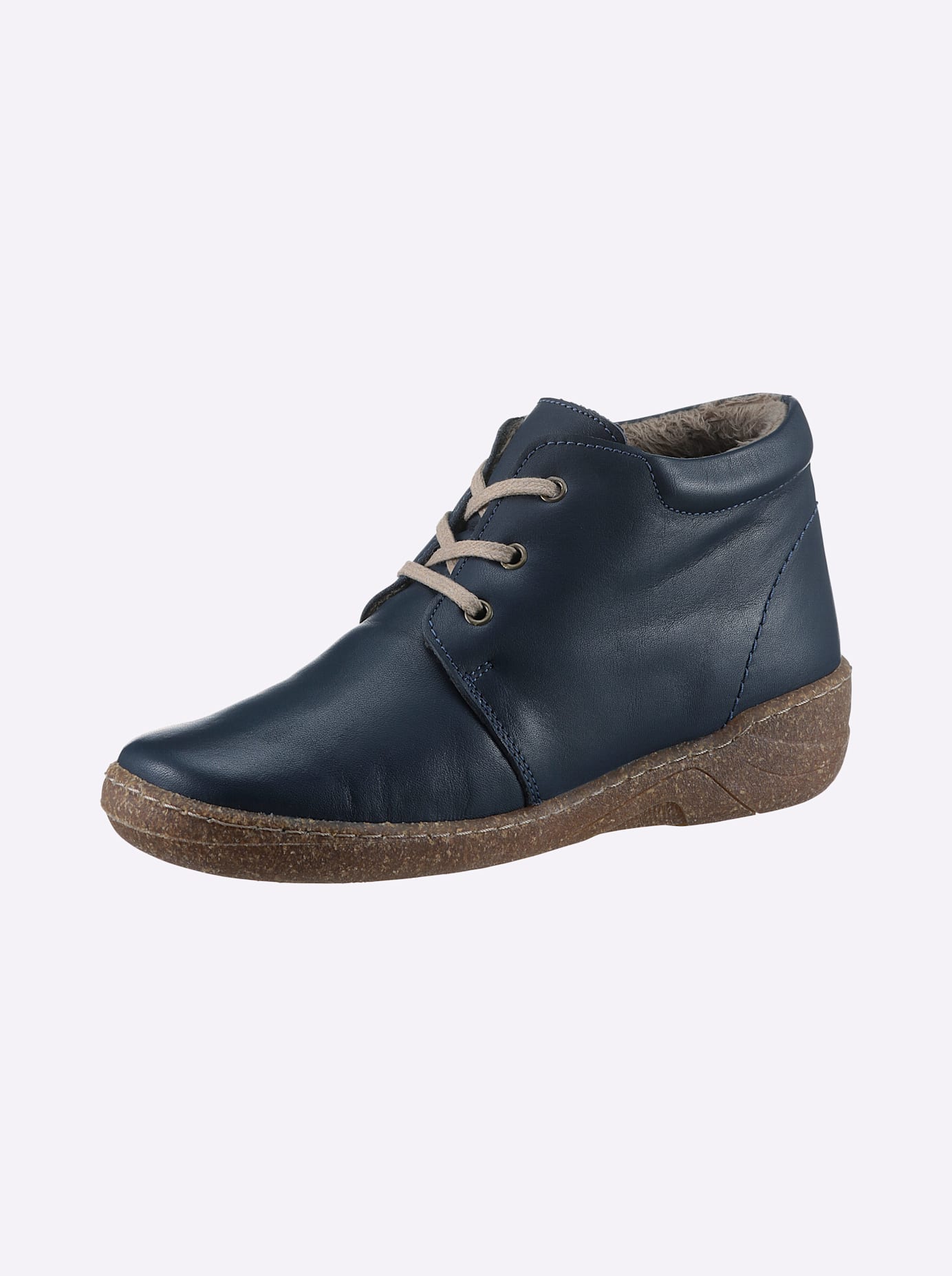 Stiefelette CASUAL LOOKS, Damen, Gr. 41, blau (jeansblau), Glattleder, Schuhe Stiefelette