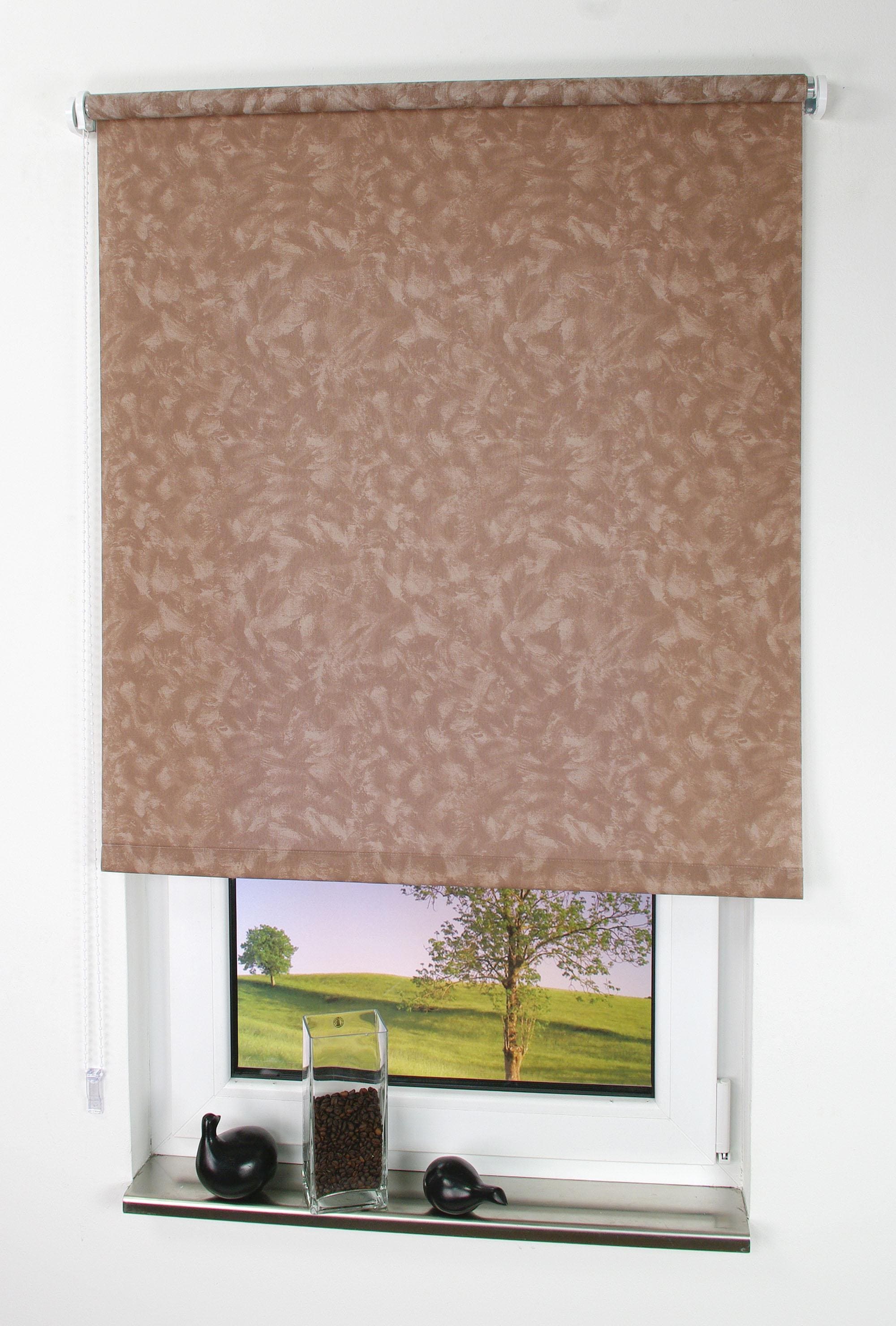 Seitenzugrollo LIEDECO "Dekor Wolken" Gr. 5, braun (mokka), B:142cm H:180cm, Polyester, Rollos, Seitenzugrollo Dekor Wolken Image