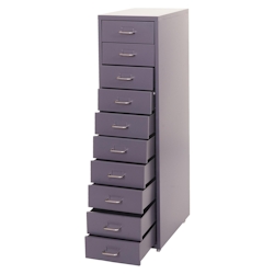 PROREGAL Rollcontainer Housten HxBxT 110x28x41cm 10 Schubladen Dunkelgrau Schubladenschrank Stahlschrank Image