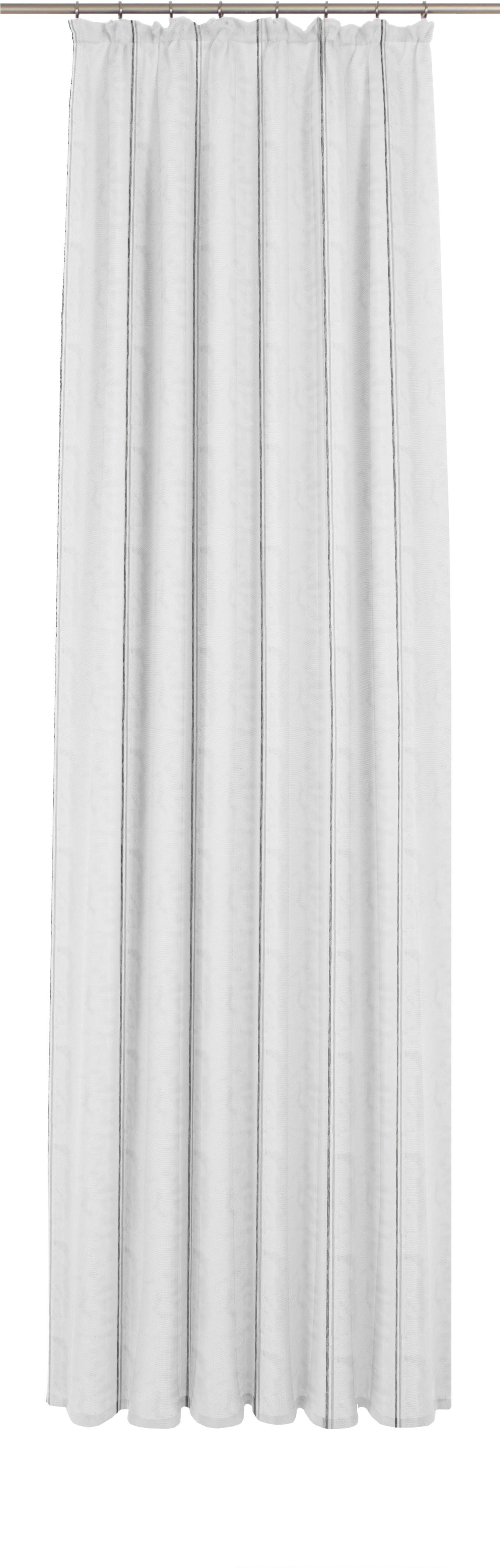 Gardine WIRTH "Chloé", grau (grau, weiß), B:800cm H:245cm, Polyester, Gardinen, Fertig-Store mit FB 1:3 nach Maß Image