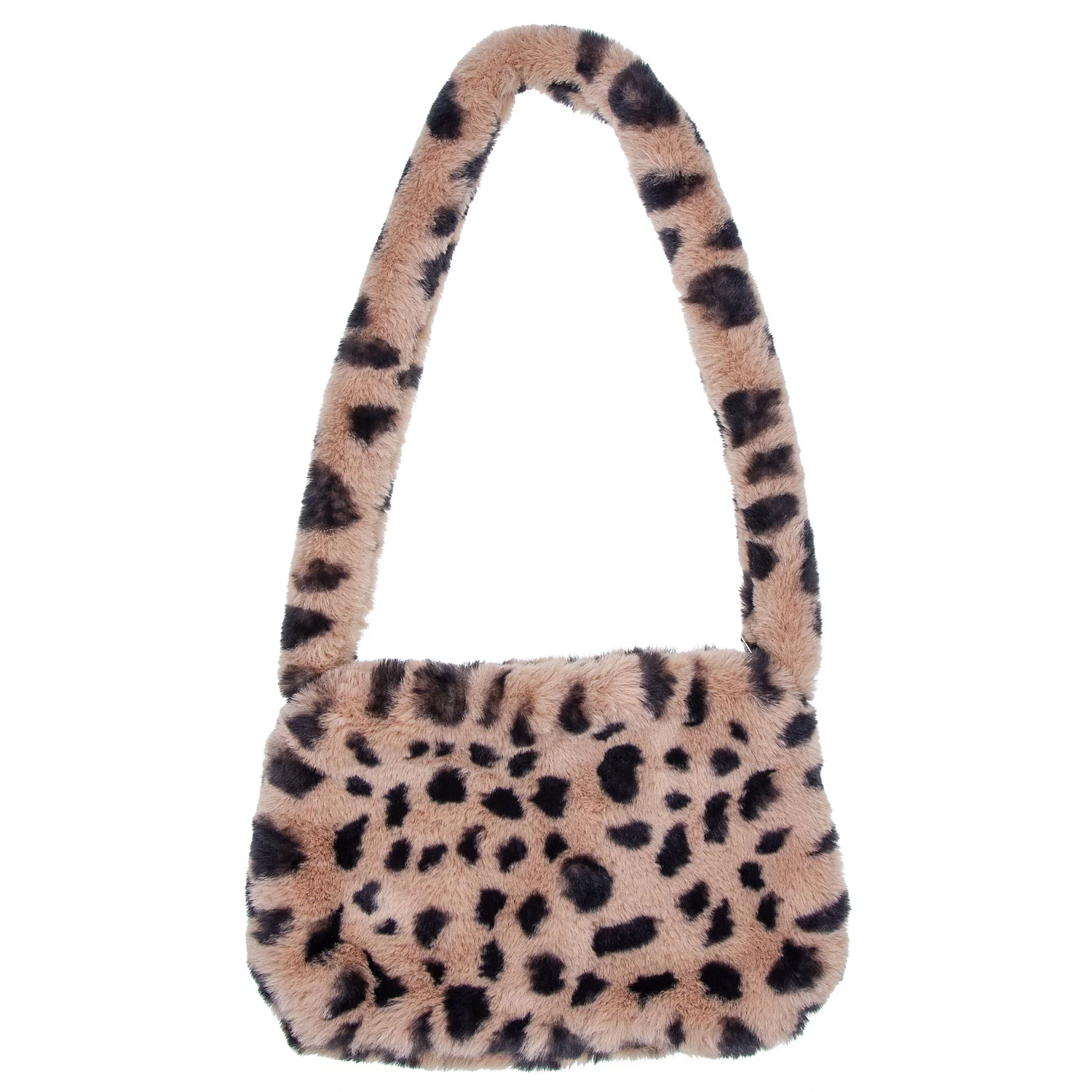 buttinette Plüsch-Tasche Leo, schwarz/braun Image