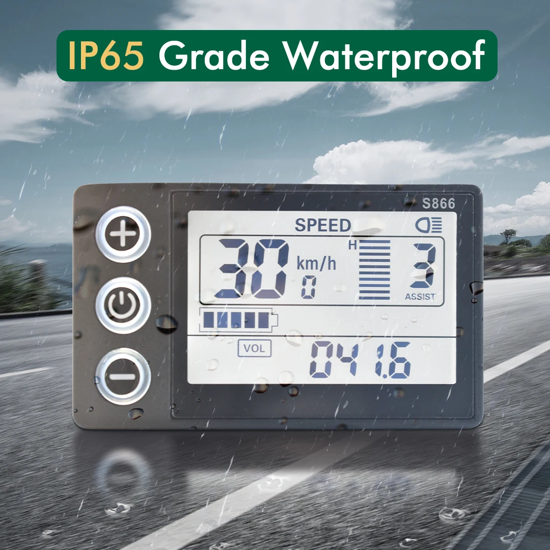 UART2 24V 36V 48V S866 Elektrische Fahrrad LCD Display Meter E Roller LCD Panel Mit USB UART für Berg Elektrische Fahrrad Teile (5PIN) Image