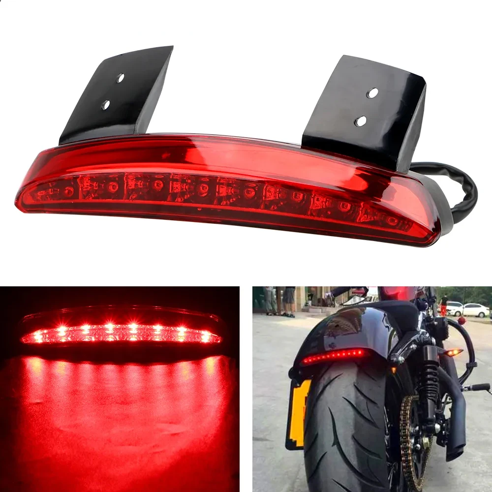 Fanale posteriore per parafango posteriore per moto Luce freno a LED per Harley XL883/1200 Fanale posteriore a LED 12V Luce di segnalazione LED Fanale posteriore freno rosso