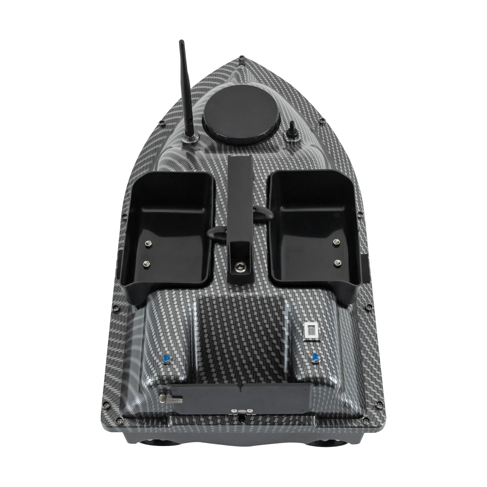 600 m Futterboot, RC-Fischerboot mit GPS und LED-Licht und 3 Köderboxen, Angel Nest Boot, Fernbedienung mit LED-Anzeige