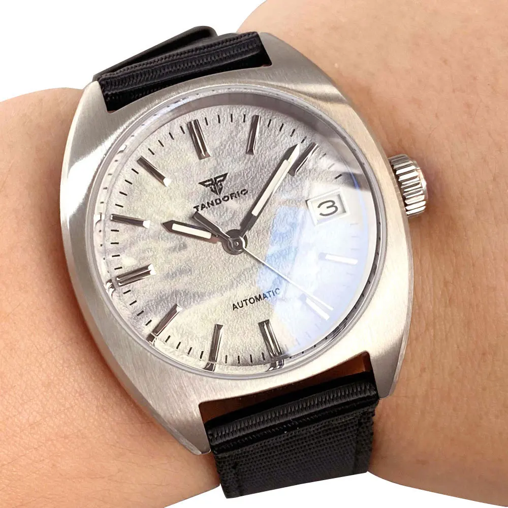 TANDORIO Retro-Stil Sea of Clouds Zifferblatt 200 m wasserdicht NH35A 36 mm Taucheruhr für Herren AR gewölbtes Saphirglas Damenuhren