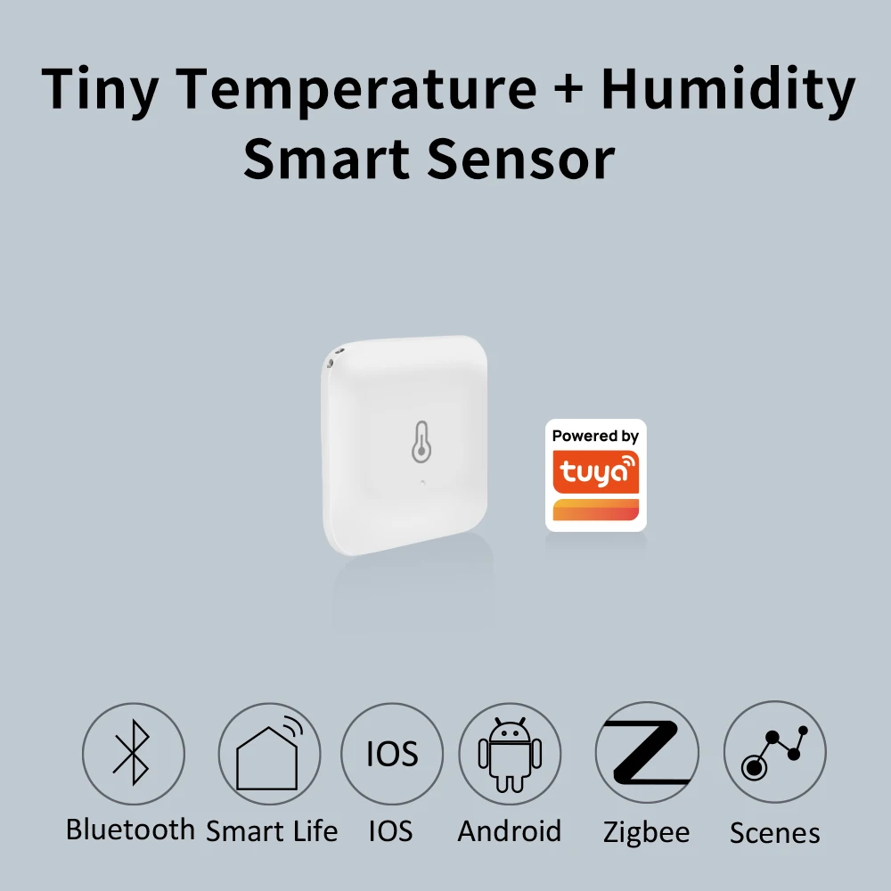 Lincukoo tuya ZigBee Winziger Temperatur- und Luftfeuchtigkeits-Smart-Sensor, Alarm für hohe und niedrige Temperaturen, unterstützt Alexa Home SmartLife Image