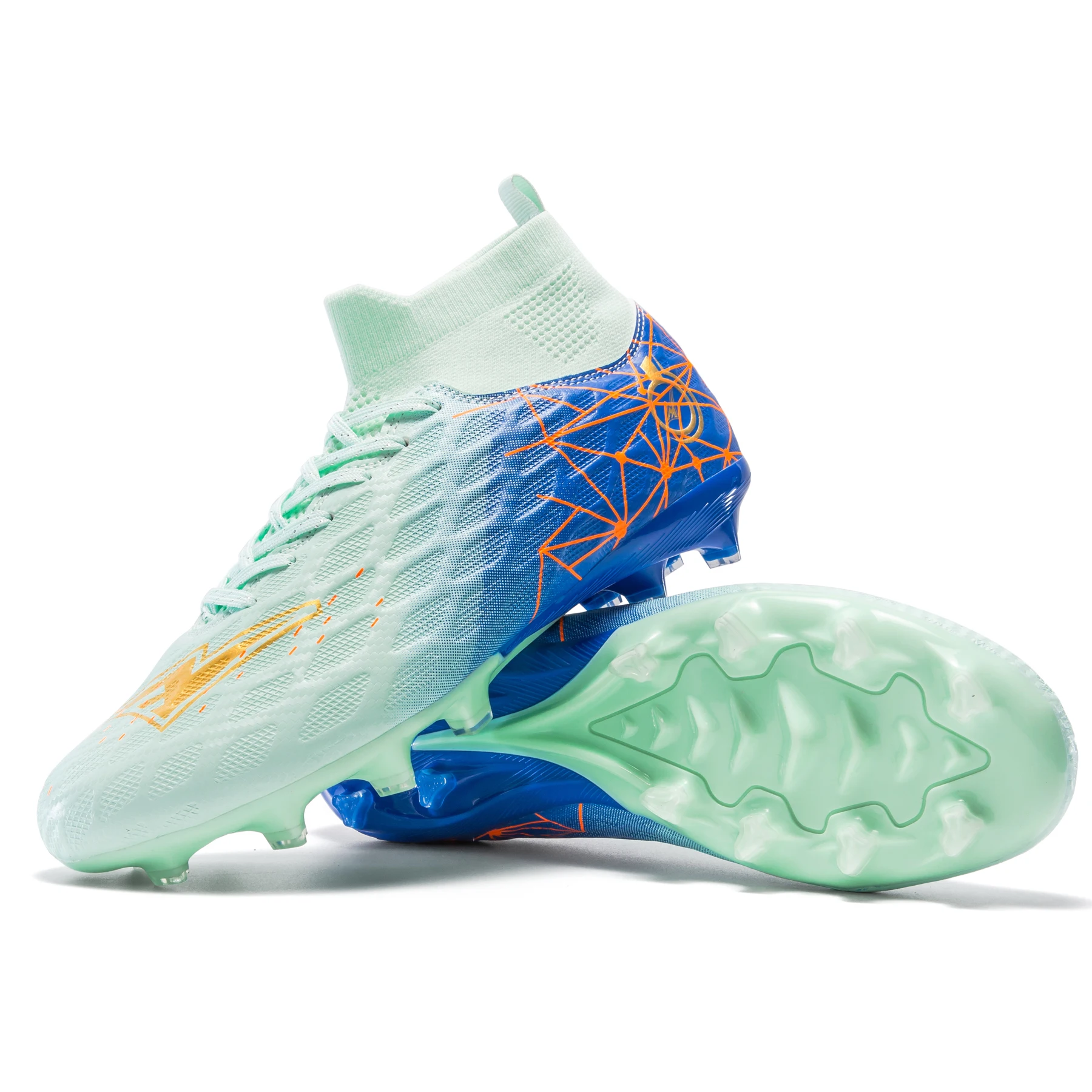 Chaussures de Football montantes pour hommes chaussures de Football à longues pointes crampons de Football d